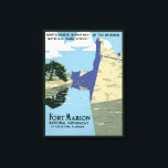 Vintage Travel Poster Showing Fort Marion Canvas Print<br><div class="desc">Vintage travel poster showing view of Fort Marion (Castillo de San Marcos),  St. Augustine,  Florida,  circa 1938.</div>