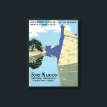 Vintage Travel Poster Showing Fort Marion Canvas Print<br><div class="desc">Vintage travel poster showing view of Fort Marion (Castillo de San Marcos), St. Augustine, Florida, circa 1938.</div>