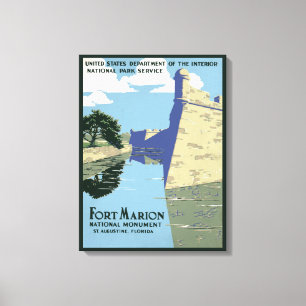Vintage Travel Poster Showing Fort Marion Canvas Print