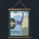 Vintage Travel Poster Showing Fort Marion Hanging Tapestry<br><div class="desc">Vintage travel poster showing view of Fort Marion (Castillo de San Marcos),  St. Augustine,  Florida,  circa 1938.</div>