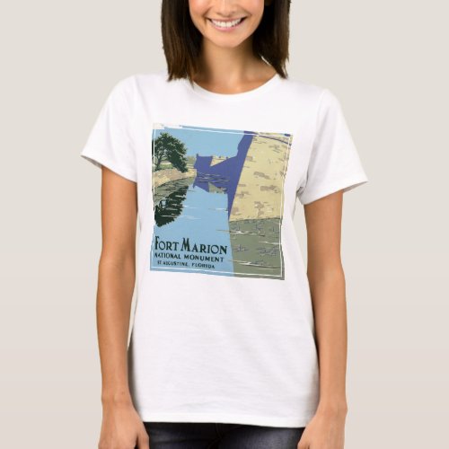 Vintage Travel Poster Showing Fort Marion T_Shirt
