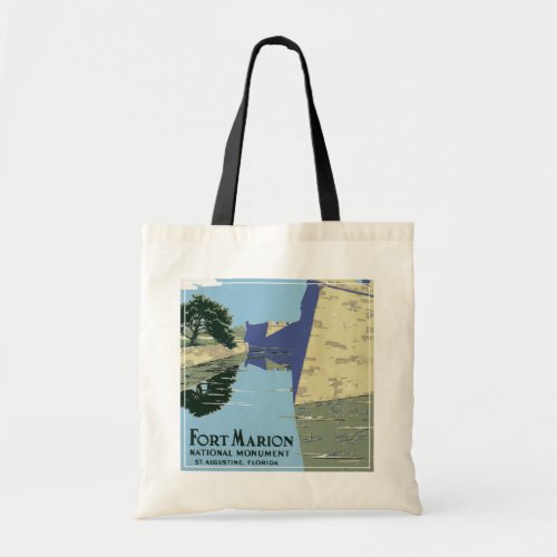 Vintage Travel Poster Showing Fort Marion Tote Bag
