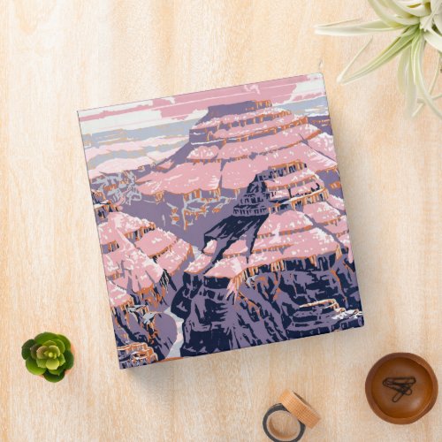 Vintage Travel Poster Shows Views Of Grand Canyon 3 Ring Binder