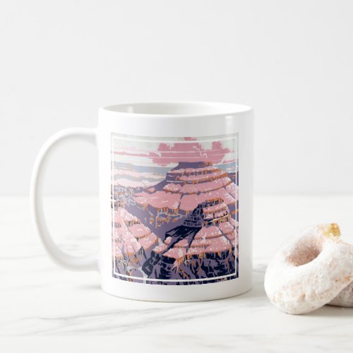 Vintage Travel Poster Shows Views Of Grand Canyon Coffee Mug