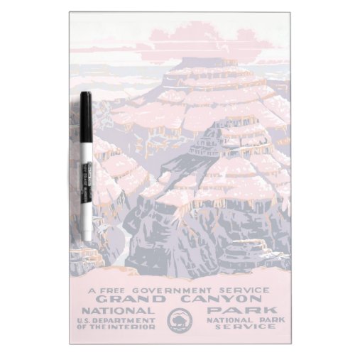 Vintage Travel Poster Shows Views Of Grand Canyon Dry Erase Board