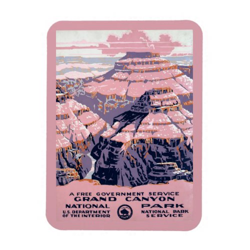 Vintage Travel Poster Shows Views Of Grand Canyon Magnet