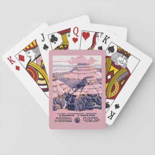 Vintage Travel Poster Shows Views Of Grand Canyon Playing Cards