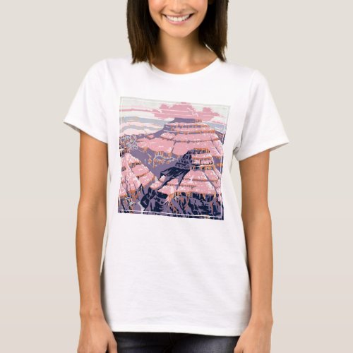 Vintage Travel Poster Shows Views Of Grand Canyon T_Shirt