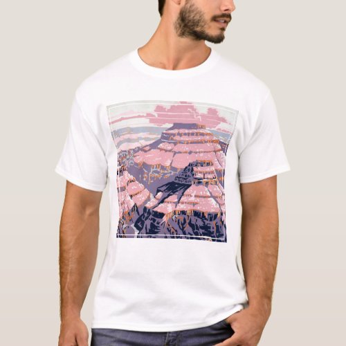 Vintage Travel Poster Shows Views Of Grand Canyon T_Shirt