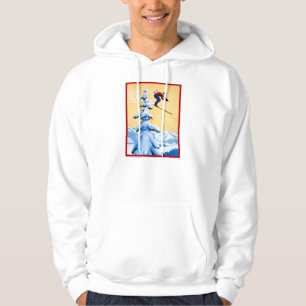 Vintage travel poster, Ski jumper Hoodie