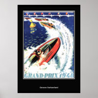 Vintage travel Poster speed Boat Race