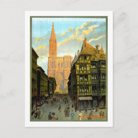 Vintage Travel Poster,strasbourg Postcard