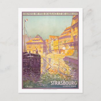 Vintage Travel Poster Strasbourg Postcard by ContinentalToursist at Zazzle