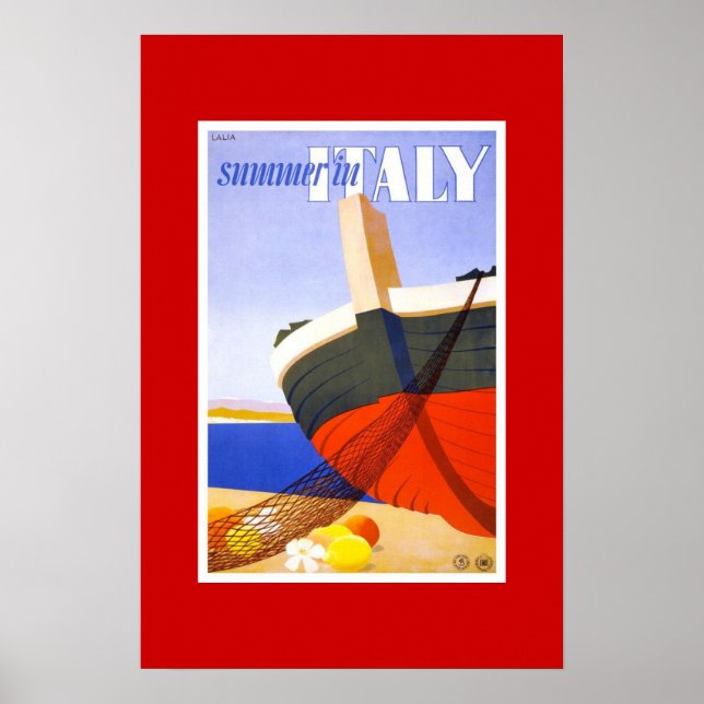 Vintage Travel Poster Summer In Italy (Front)