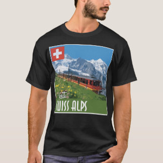 Vintage Travel Poster Swiss Alps T-Shirt