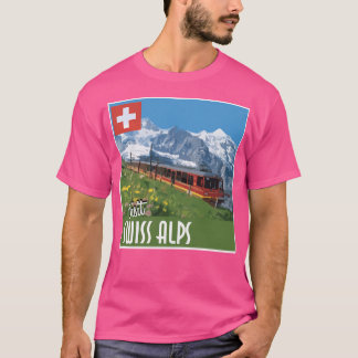 Vintage Travel Poster Swiss Alps T-Shirt