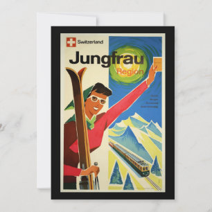 Vintage Travel Poster, Switzerland, Jungfrau, Card