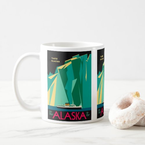 Vintage Travel Poster Taku Glacier Alaska Coffee Mug