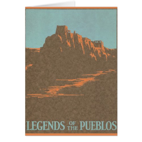 Vintage Travel Poster Taos Pueblos New Mexico