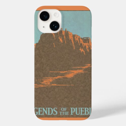 Vintage Travel Poster Taos Pueblos New Mexico Case_Mate iPhone 14 Case