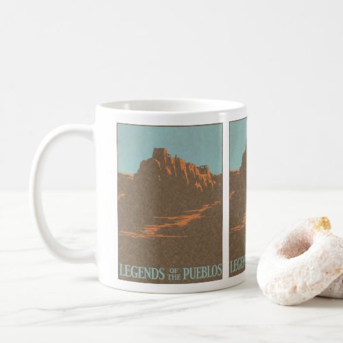 Vintage Travel Poster Taos Pueblos New Mexico Coffee Mug