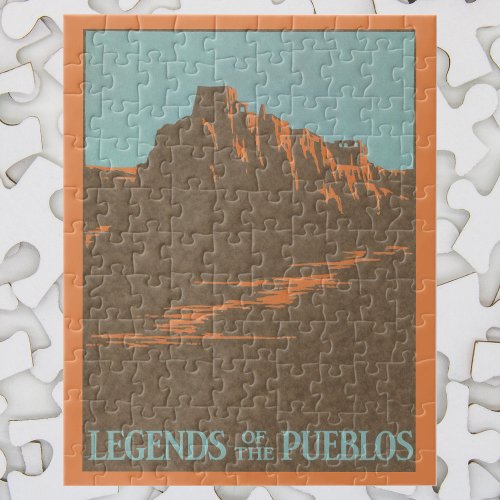 Vintage Travel Poster Taos Pueblos New Mexico Jigsaw Puzzle