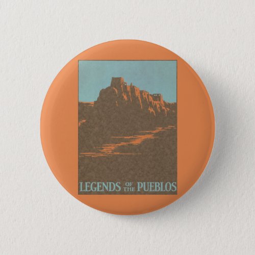 Vintage Travel Poster Taos Pueblos New Mexico Pinback Button