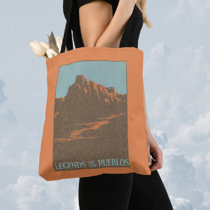Vintage Travel Poster, Taos Pueblos, New Mexico Tote Bag