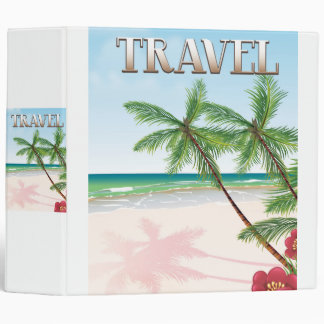 Vintage Travel Poster Tropical edition 3 Ring Binder