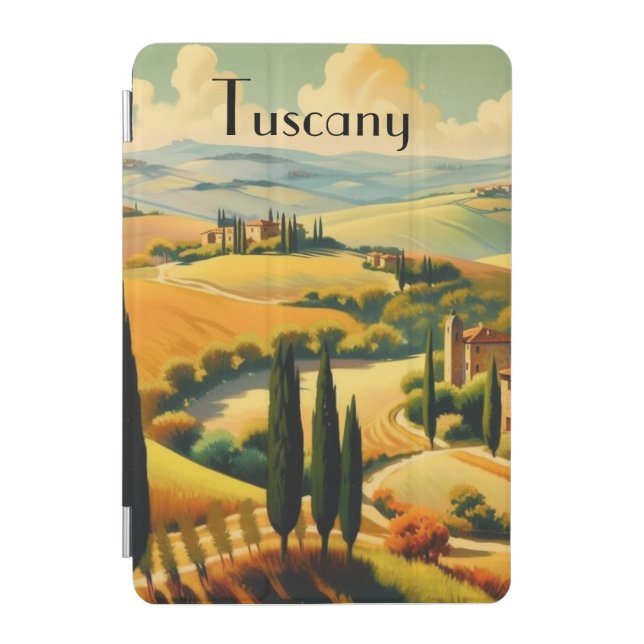 Vintage Travel Poster Tuscany countryside iPad Mini Cover (Front)