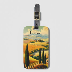 Vintage Travel Poster Tuscany countryside Luggage Tag