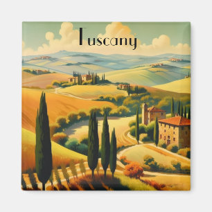 Vintage Travel Poster Tuscany countryside Magnet
