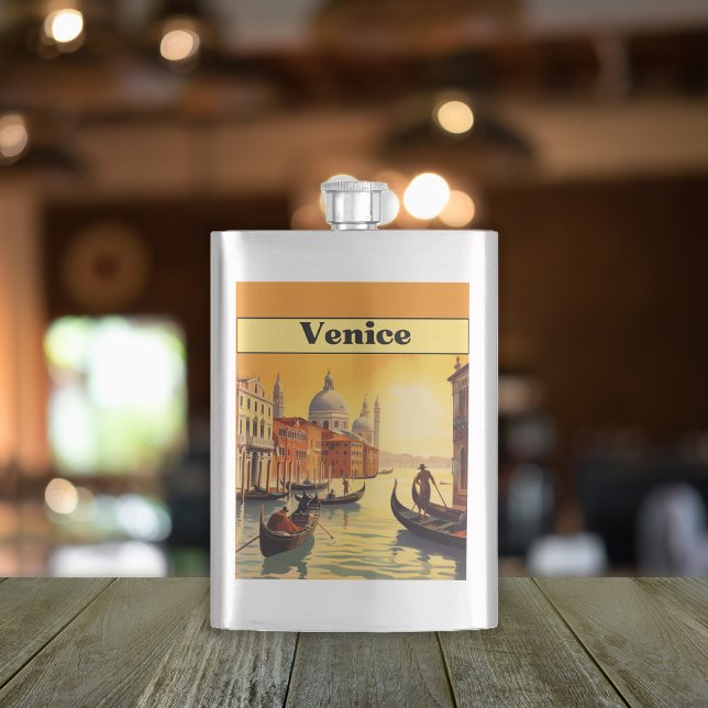 Vintage Travel Poster Venice, Italy Flask (Creator Uploaded)