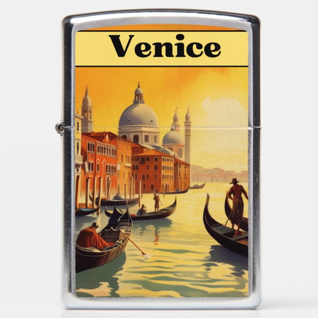 Vintage Travel Poster Venice, Italy Zippo Lighter (Front)
