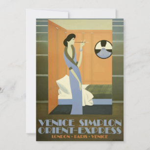 Vintage Travel Poster Venice Orient Express Card
