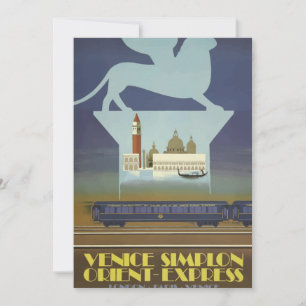 Vintage Travel Poster Venice Orient Express Holiday Card