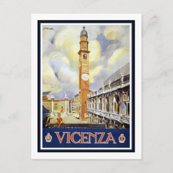 Vintage Travel Poster Vicenza Postcard by ContinentalToursist at Zazzle