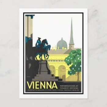 Vintage Travel Poster Vienna Postcard by ContinentalToursist at Zazzle