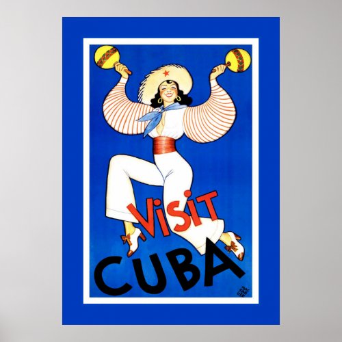 Vintage Travel Poster  Visit Cuba