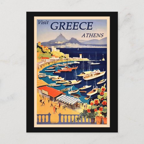 Vintage Travel Poster Visit Greece Postcard