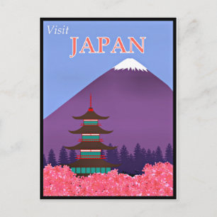 Vintage travel poster, Visit Japan Postcard