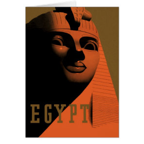 Vintage Travel Poster with Sphinx, Egypt, Africa Cards