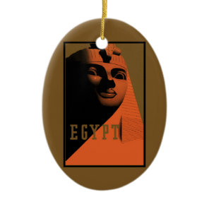 Vintage Travel Poster with Sphinx, Egypt, Africa Ceramic Ornament