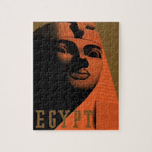 Vintage Travel Poster with Sphinx Egypt Africa Jigsaw Puzzle