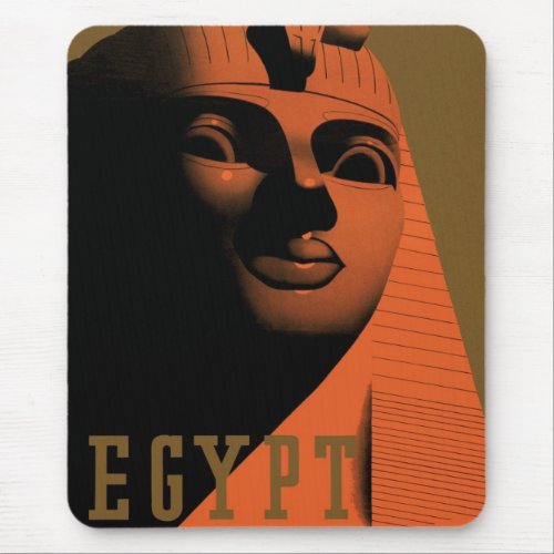 Vintage Travel Poster with Sphinx Egypt Africa Mouse Pad