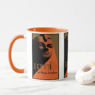 Vintage Travel Poster with Sphinx, Egypt, Africa Mug