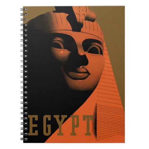 Vintage Travel Poster with Sphinx Egypt Africa Notebook