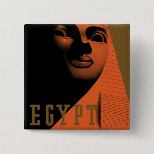 Vintage Travel Poster with Sphinx, Egypt, Africa Pinback Button