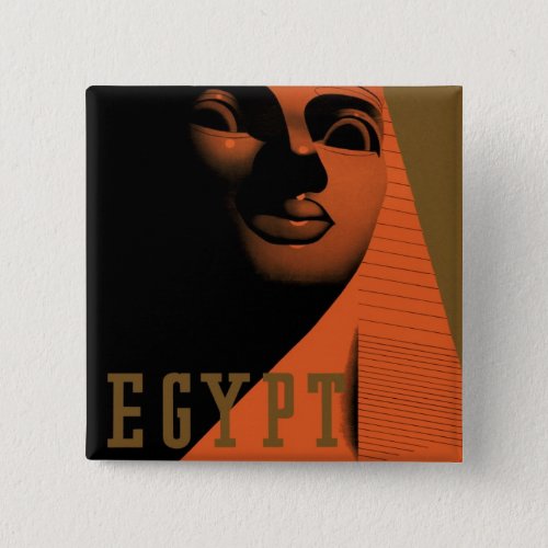 Vintage Travel Poster with Sphinx Egypt Africa Pinback Button