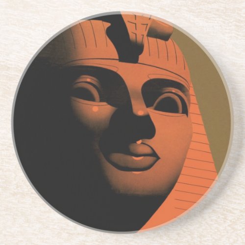 Vintage Travel Poster with Sphinx Egypt Africa Sandstone Coaster